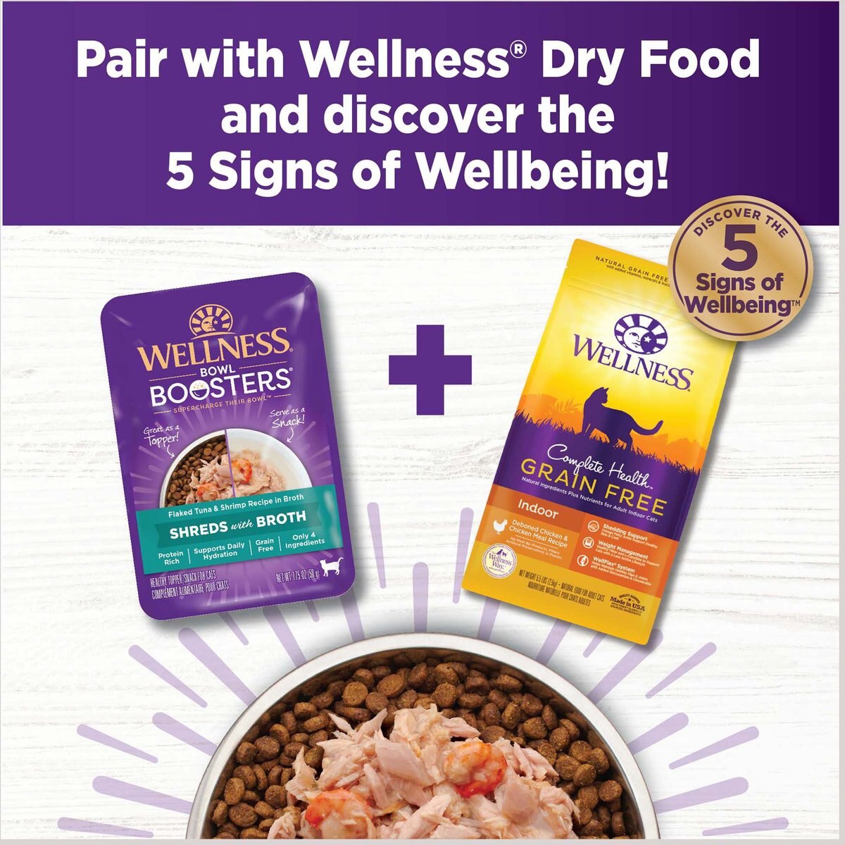 Wellness CORE Simply Shreds Grain-Free Tuna and Shrimp Wet Cat Food Topper