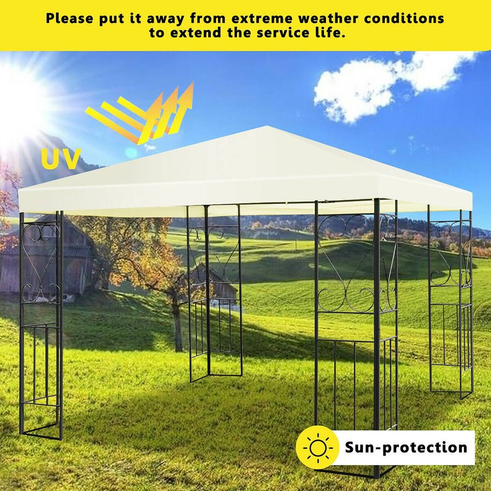 Costway 10'x10' Patio Gazebo Canopy Tent Steel Frame Shelter Patio