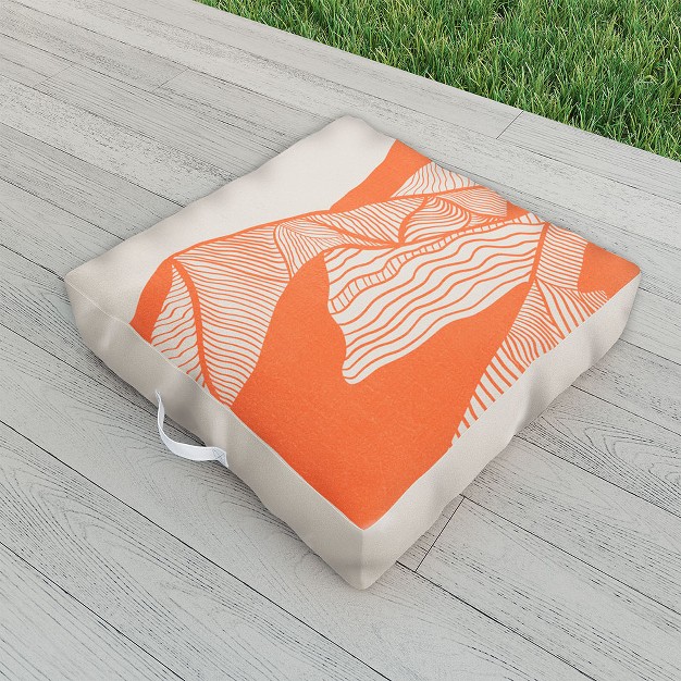 Viviana Gonzalez Vintage Mountains Line Art Outdoor Floor Cushion Deny Designs