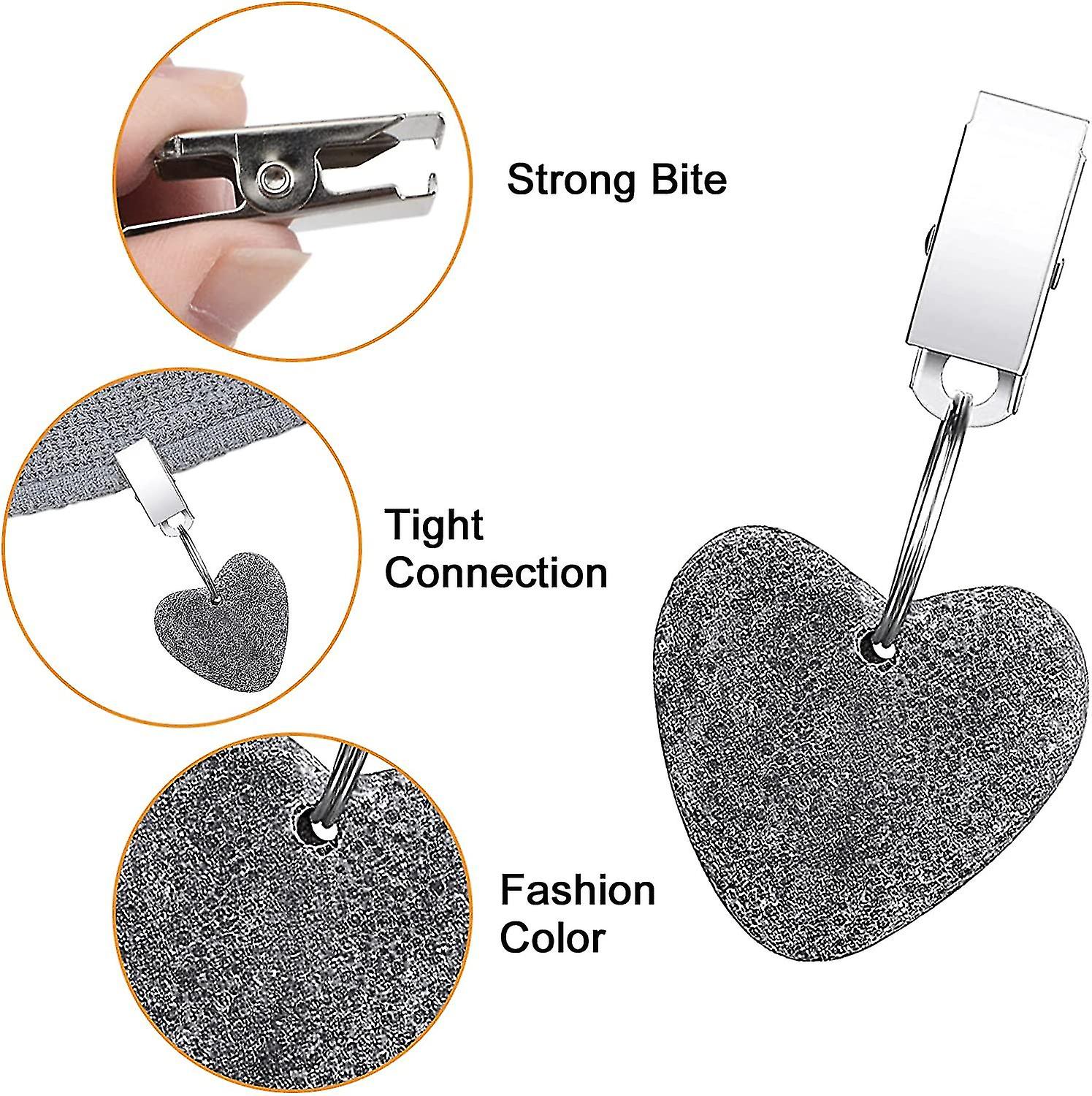 Tablecloth Weights Clips， Tablecloth Weights Heart Shape Stone Tablecloth Weights Metal Clip For Outdoor Picnic Family Dinner Table Decoration (gray)6