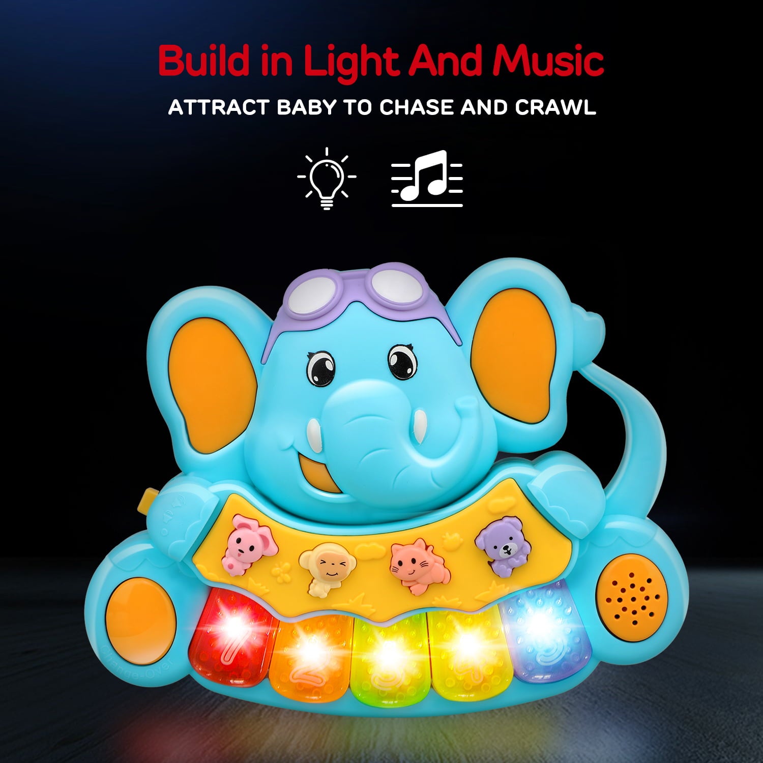 TOY Life Baby Piano Toys， Baby Toys 0 3 6 12 18 Months， Elephant Infant Toys， Newborn Baby Musical Toys， Light Up Toys for Boys Girls Toddlers， Baby Gifts for 0 3 6 12 18 Months， Baby Einstein Piano T