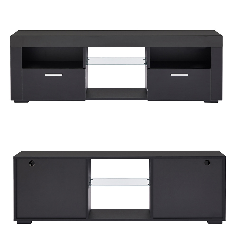 Modern LED TV Stand Media Console with LED lights  High Glossy   51L*14W*16Hinch