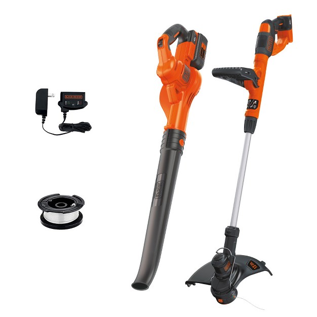 Black amp Decker Lcc340c 40v Max Automatic Feed Spool Lithium ion 13 In Cordless String Trimmer And Sweeper Combo Kit 2 Ah