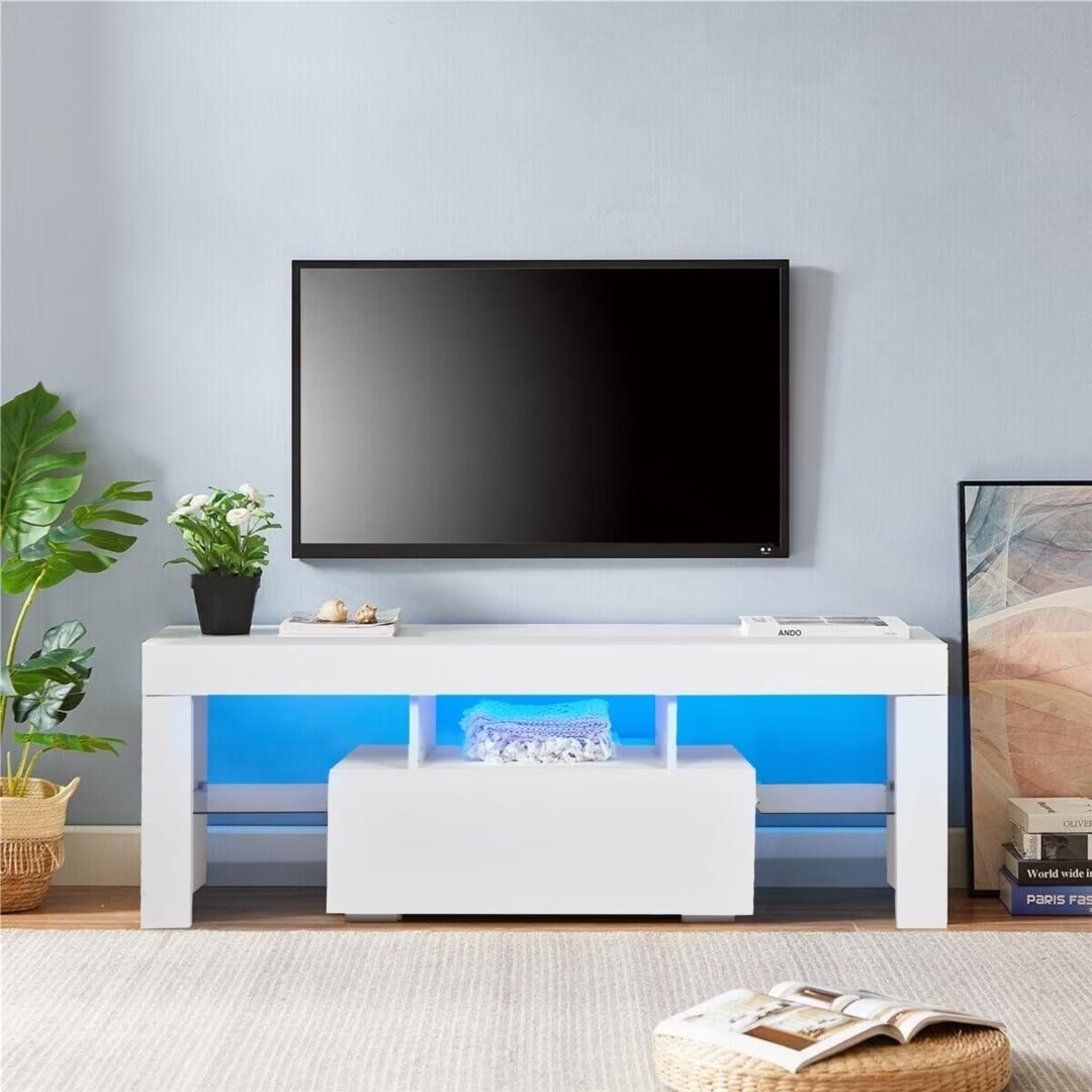 TV stand with Storage 55 inch LED TV Media Console Entertainment Center - 73 inches in width