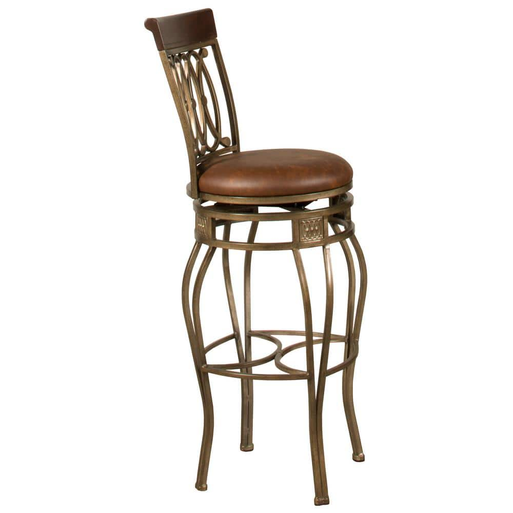 Hillsdale Furniture Montello 47.5 in. Old Steel Metal Bar Height Swivel Stool 41545H