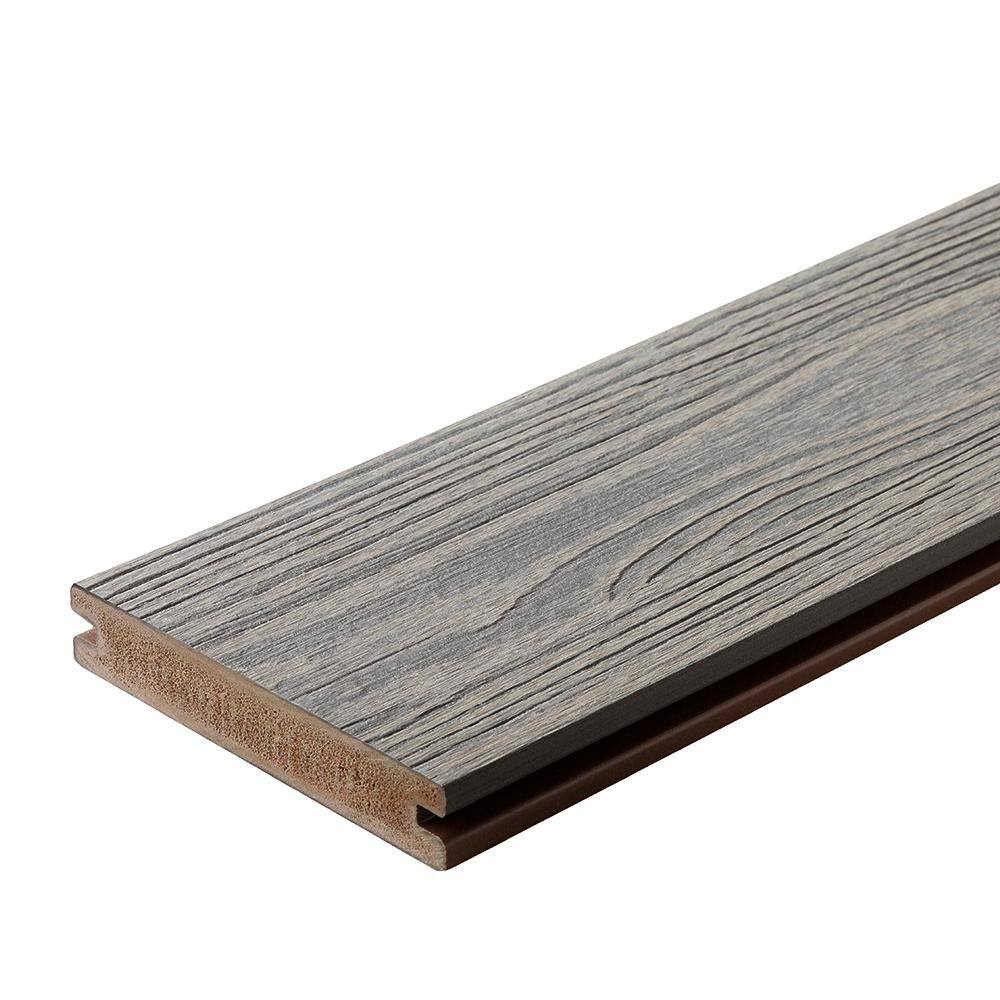 FORTRESS Apex 1 in. x 6 in. x 8 ft. Alaskan Driftwood Grey PVC Grooved Deck Boards (2-Pack) 251060823