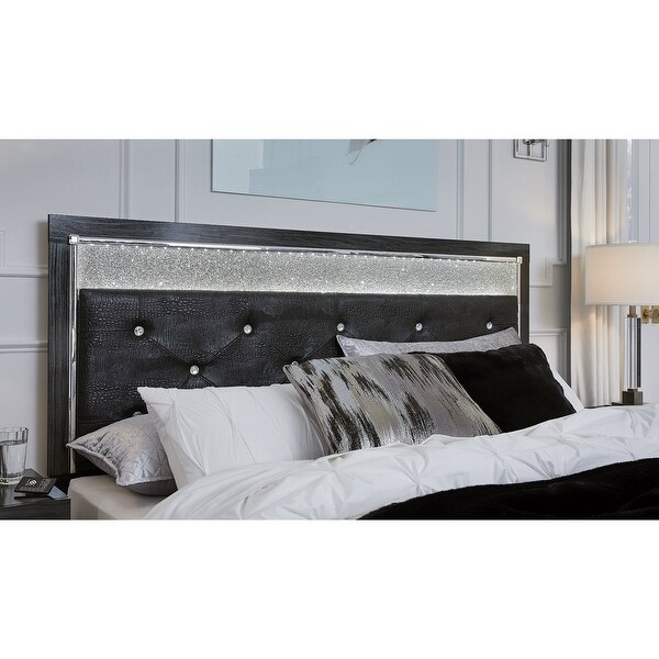 Signature Design by Ashley Kaydell Black/Gray Upholstered Panel Headboard - - 37033725