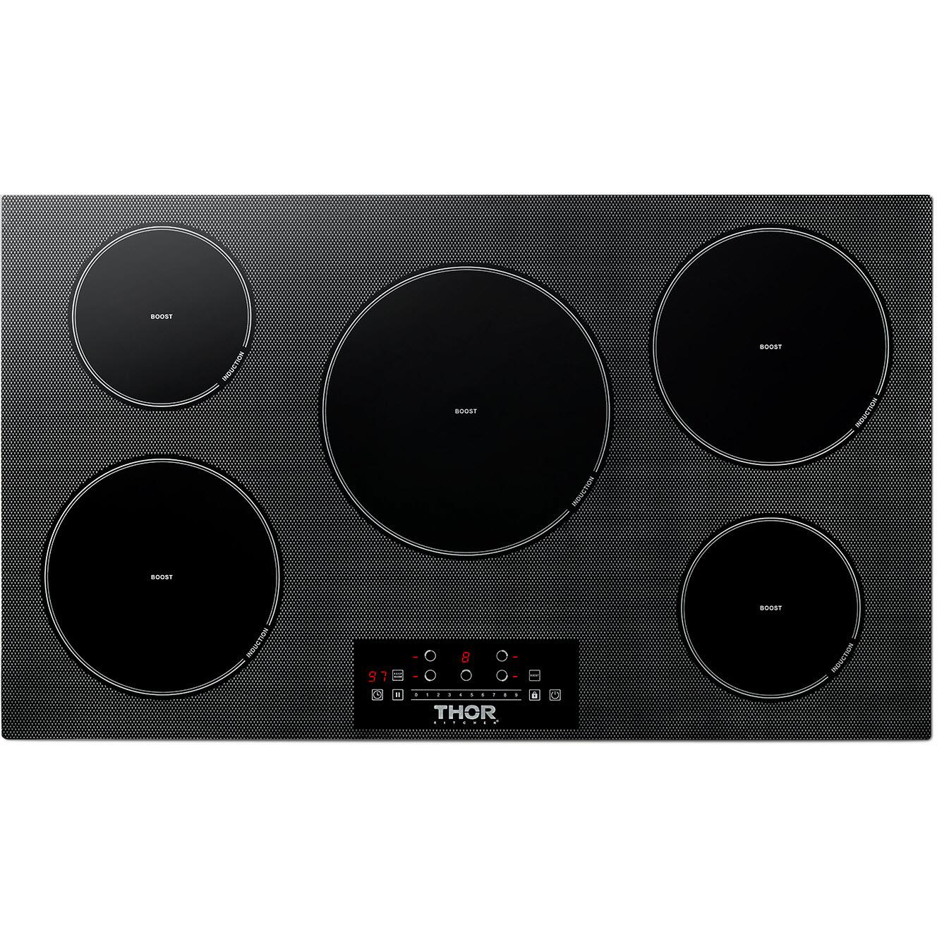 Thor Kitchen 36-Inch Built-In Induction Cooktop with 5 Elements TIH36