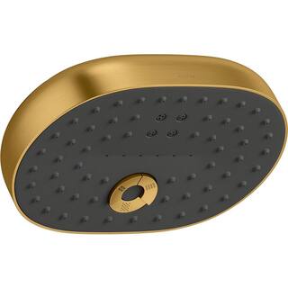 KOHLER Statement 3-Spray Patterns with 2.5 GPM 8 in. Wall Mount Fixed Shower Head in Vibrant Brushed Moderne Brass 26290-2MB