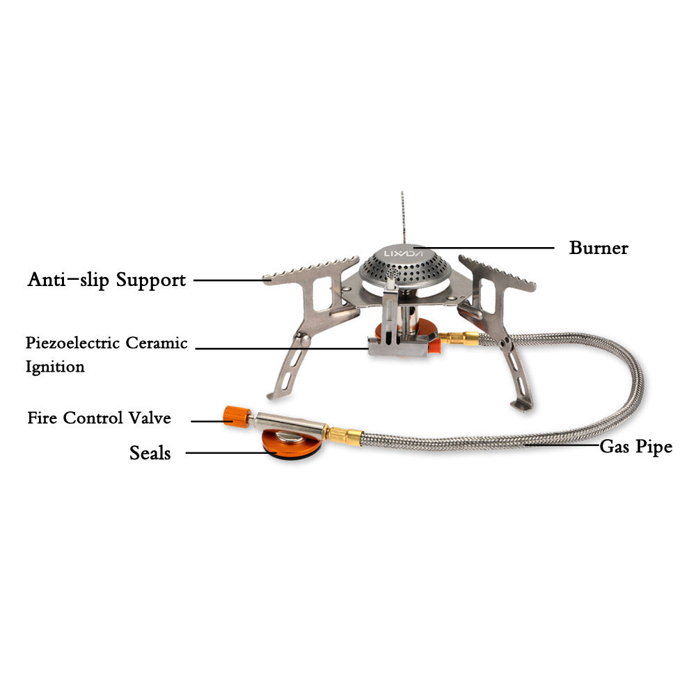 Lixada Camping Gas Stove Outdoor Cooking Portable Foldable Split Burner 3000W