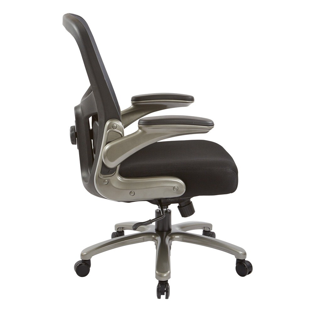 Big and Tall Black Mesh Back and Seat Executive Office Chair with Titanium Base