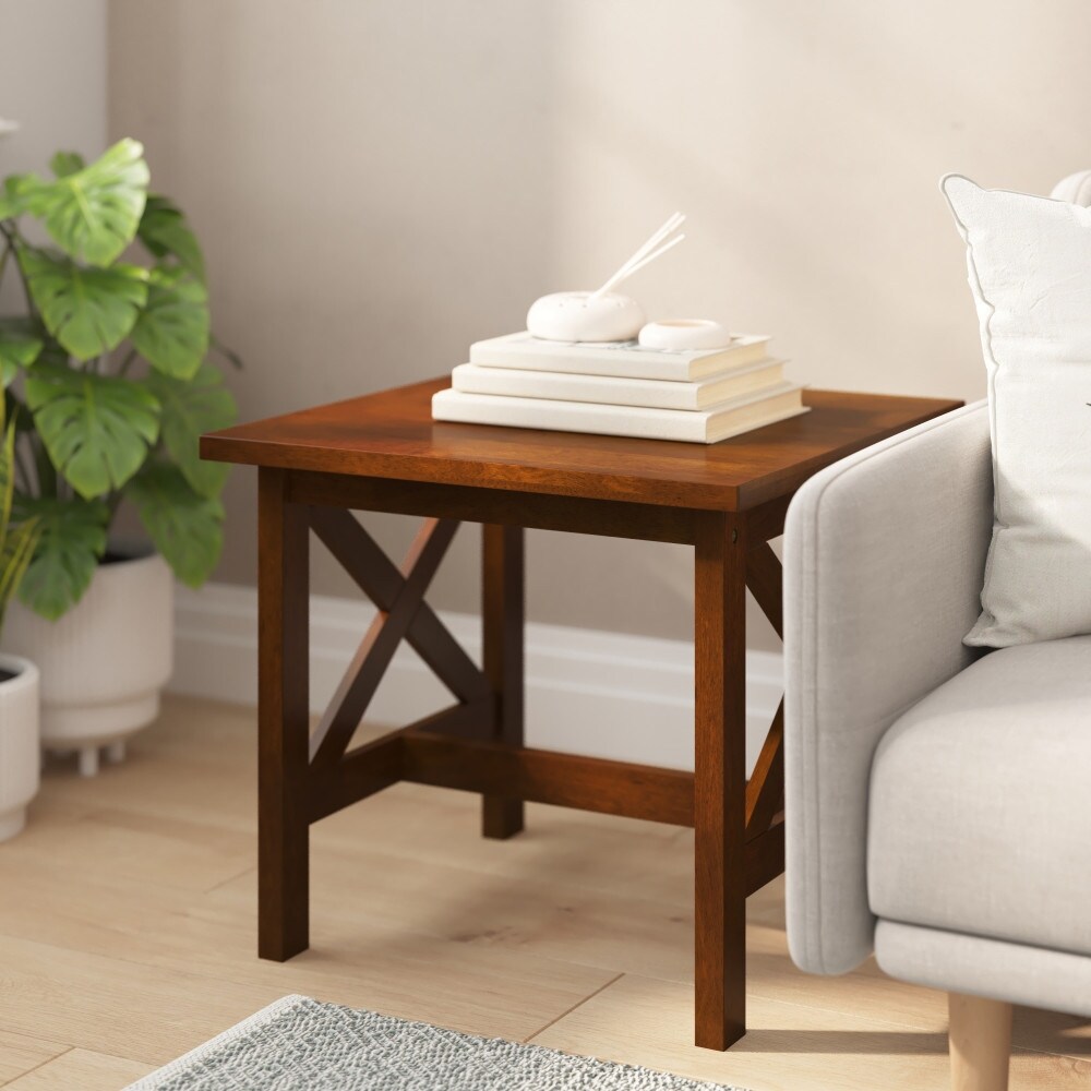 Classic Solid Wood Farmhouse End Table