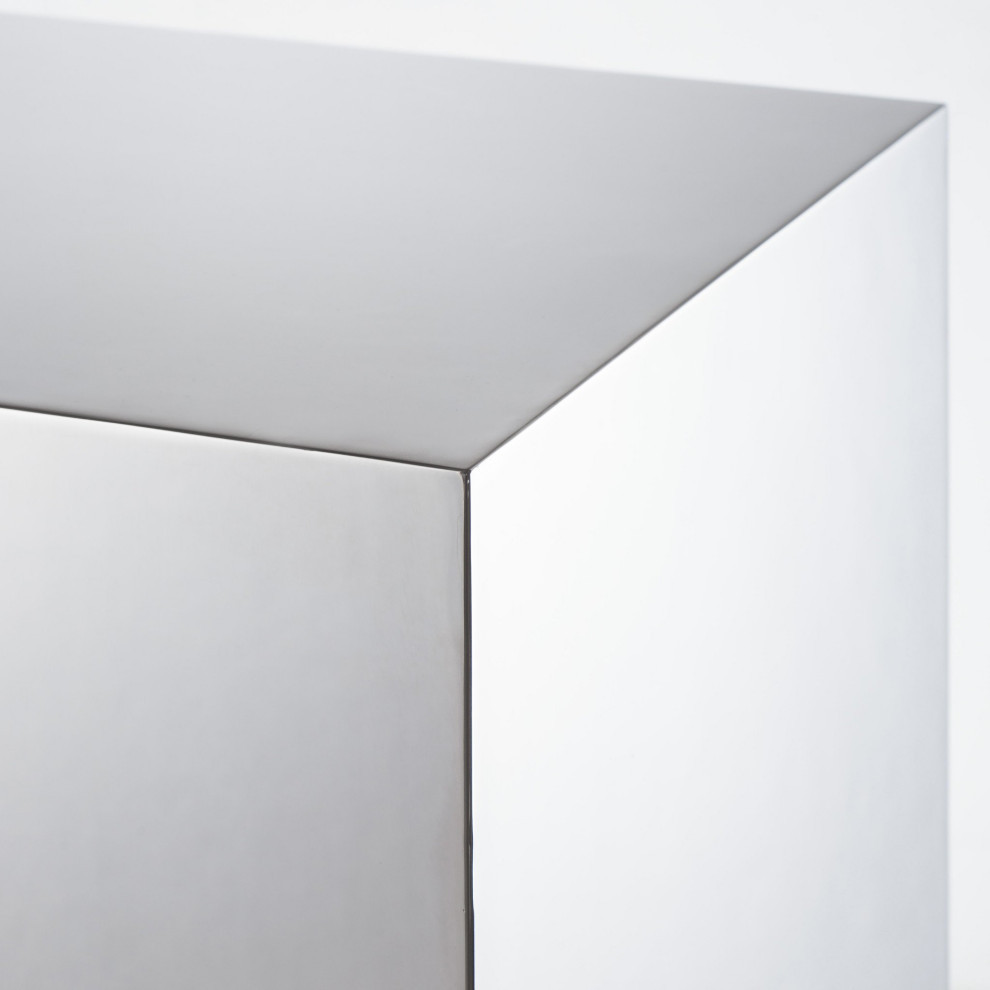 Arion Square Accent Table Stainless Steel   Modern   Side Tables And End Tables   by Virgil Stanis Design  Houzz