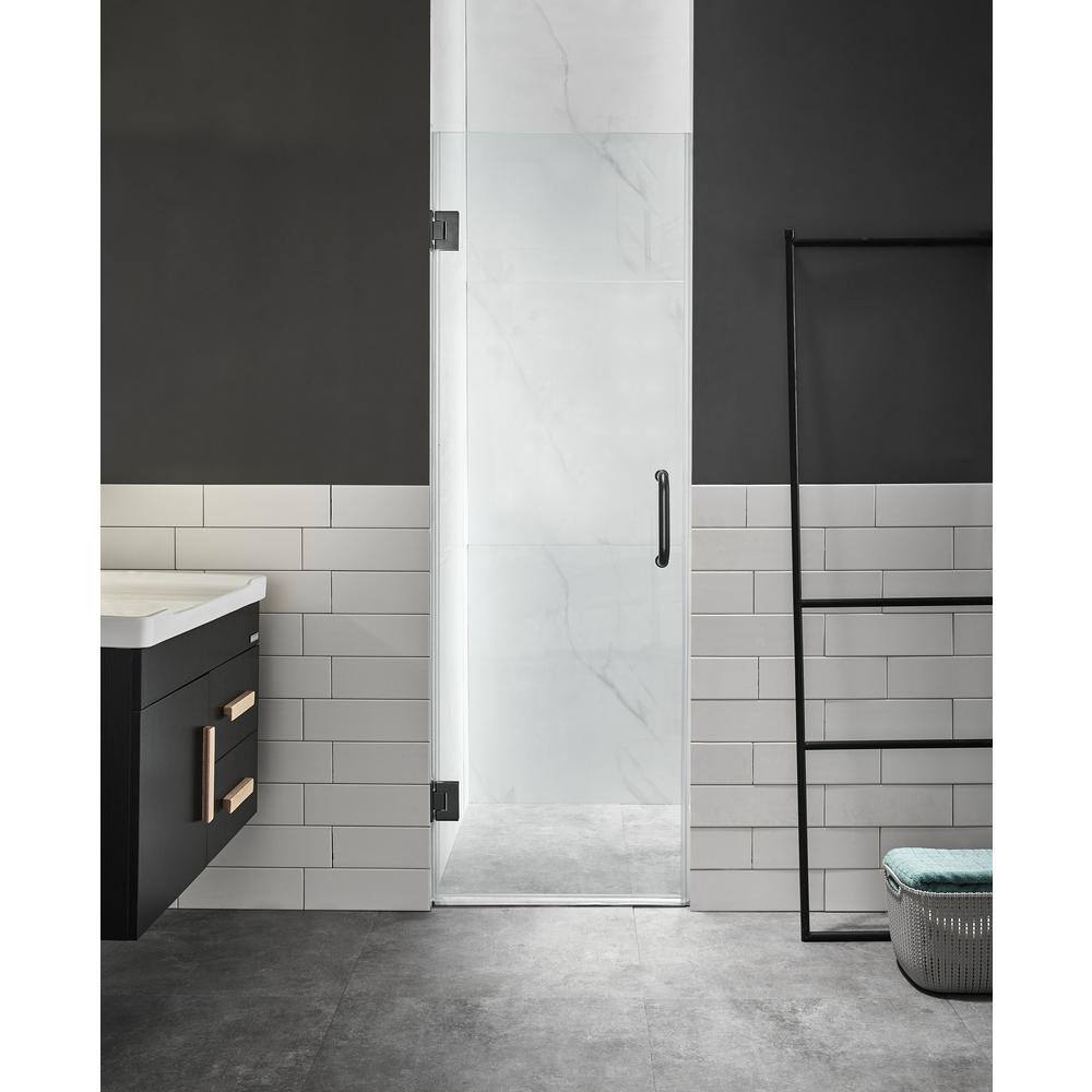 ANZZI Passion 30 in. W x 72 in. H Pivot Frameless Shower DoorEnclosure in Matte Black with Tsunami Guard Clear Glass SD-AZ8075-02MB