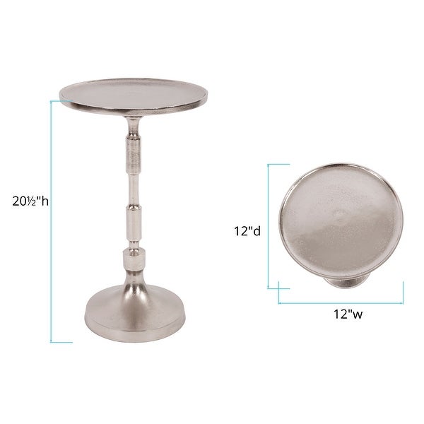 Silver Orchid Terry Candlestick Pedestal Accent Table