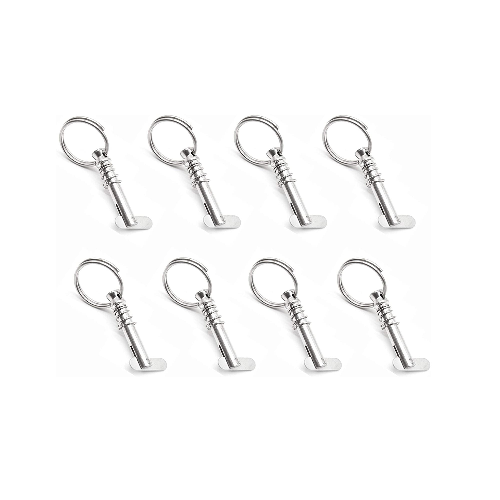 MARINE CITY 316 Stainless Steel Quick Release Pins with Drop Cam and Spring 1/4 Inches x 1 Inch Grip for Boat Bimini Top Deck Hinge Pack of 10