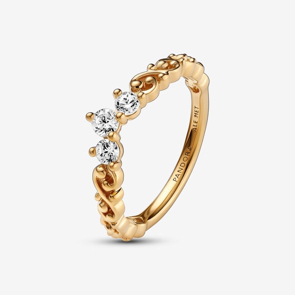 PANDORA  Regal Swirl Tiara Ring - Gold Plated