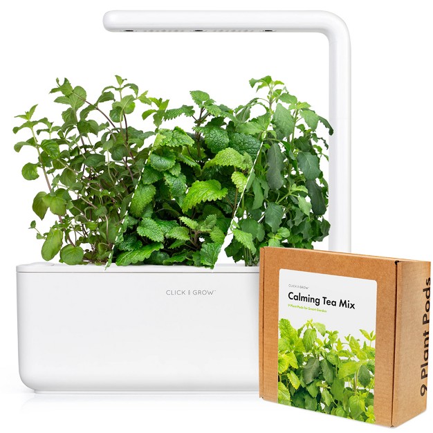 Click and Grow Indoor Herbal Tea Gardening Kit， Smart Garden 3 With Grow Light And 12 Plant Pods