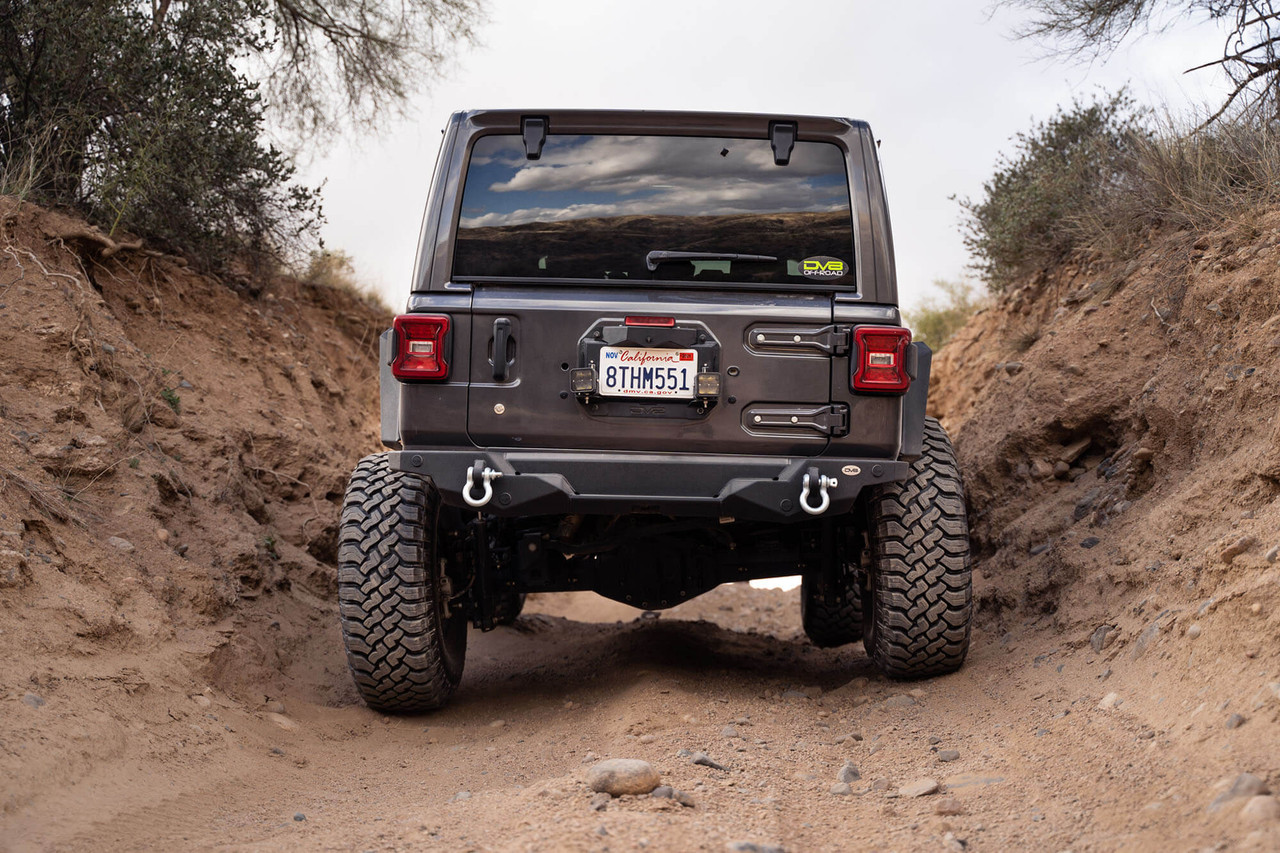 DV8 Offroad 201822 Jeep Wrangler JL Spare Tire Delete With Light Mounts Spare Tire Carrier Delete Plate