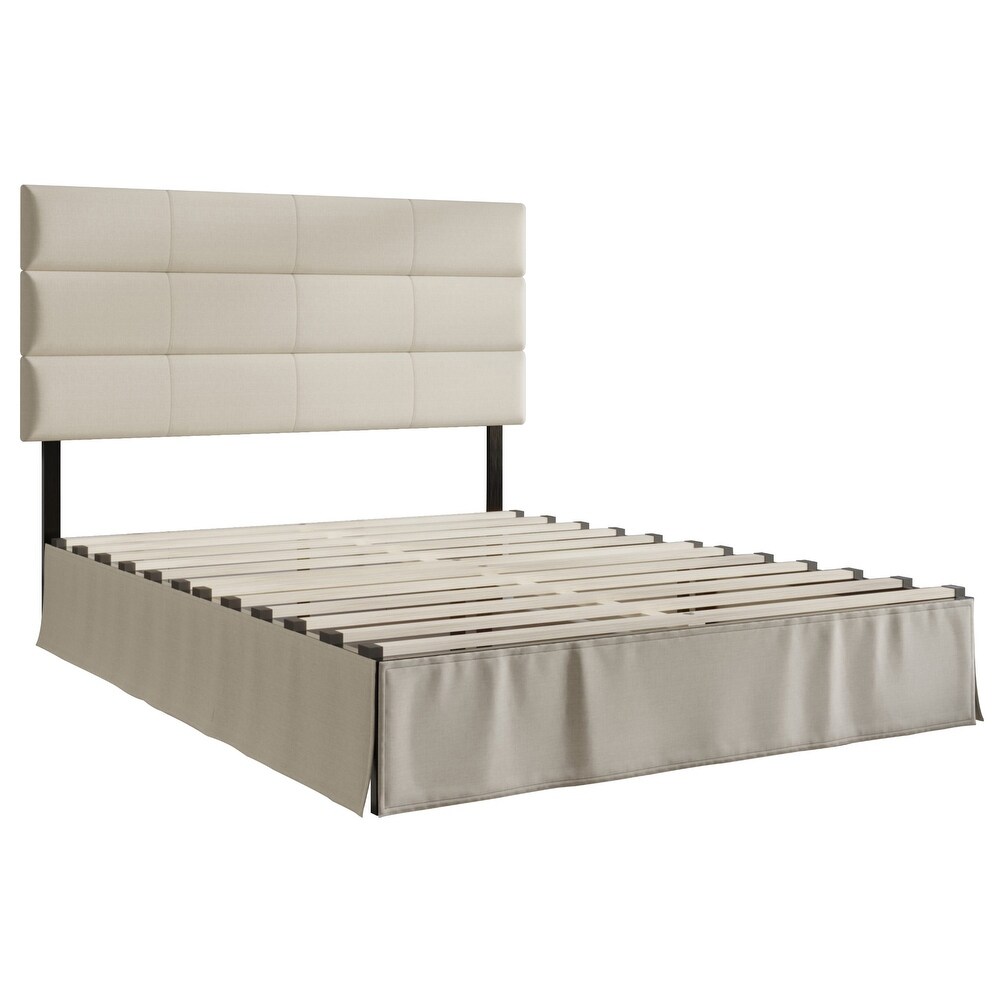 CraftPorch Contemporary Woven Linen Fabric Upholstered Platform Bed