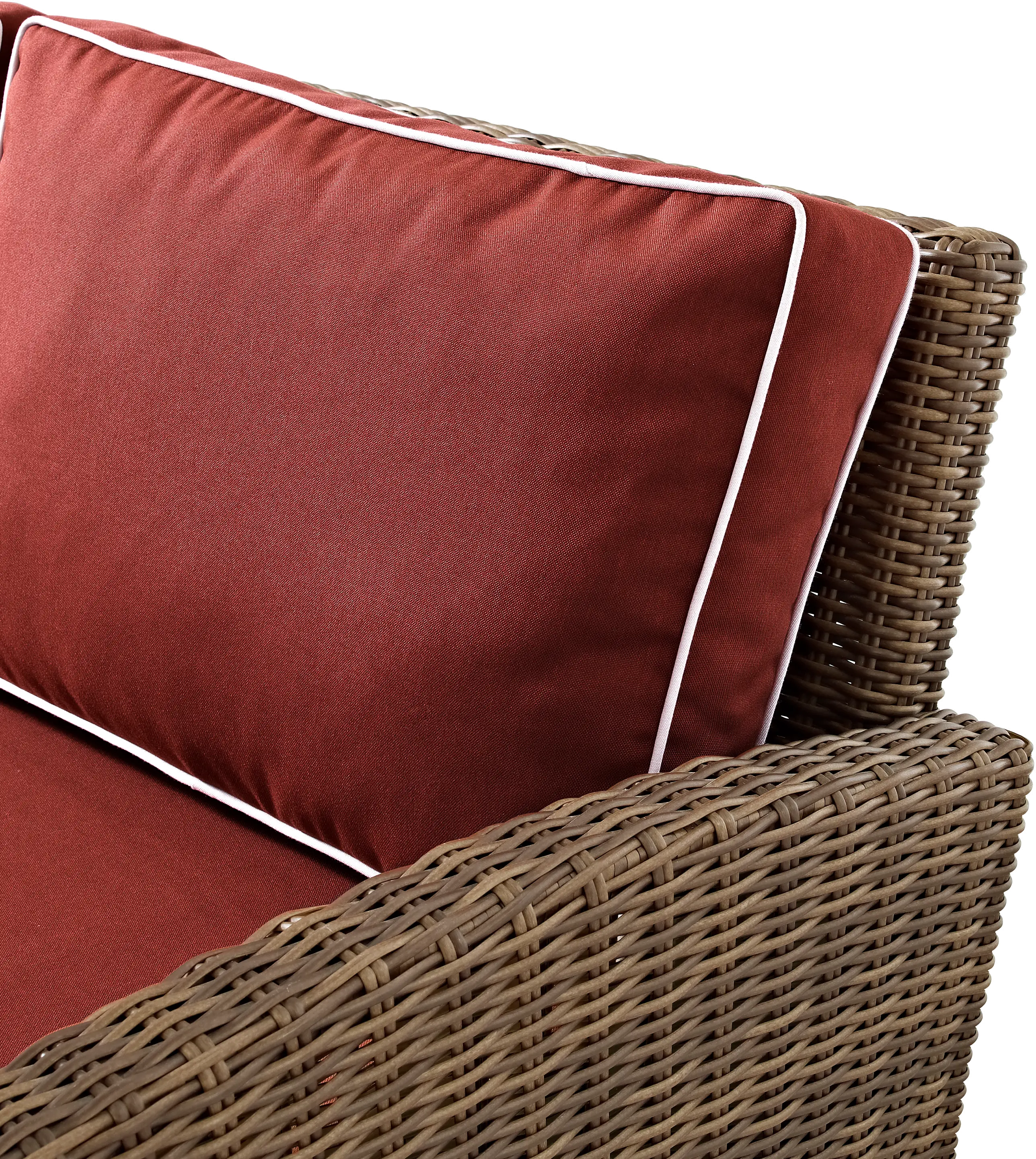 Bradenton Sangria and Wicker Patio Loveseat