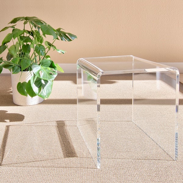 Veobreen 16-inch Side Table in Clear Acyrlic