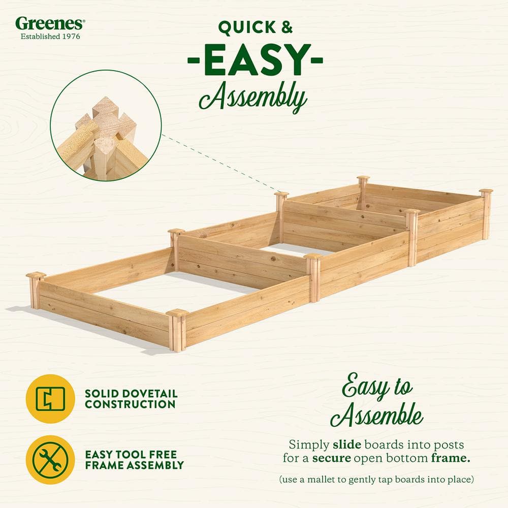 Greenes Fence 4 ft. x 12 ft. Stair-Step Original Cedar Raised Garden Bed RC2T10S31B