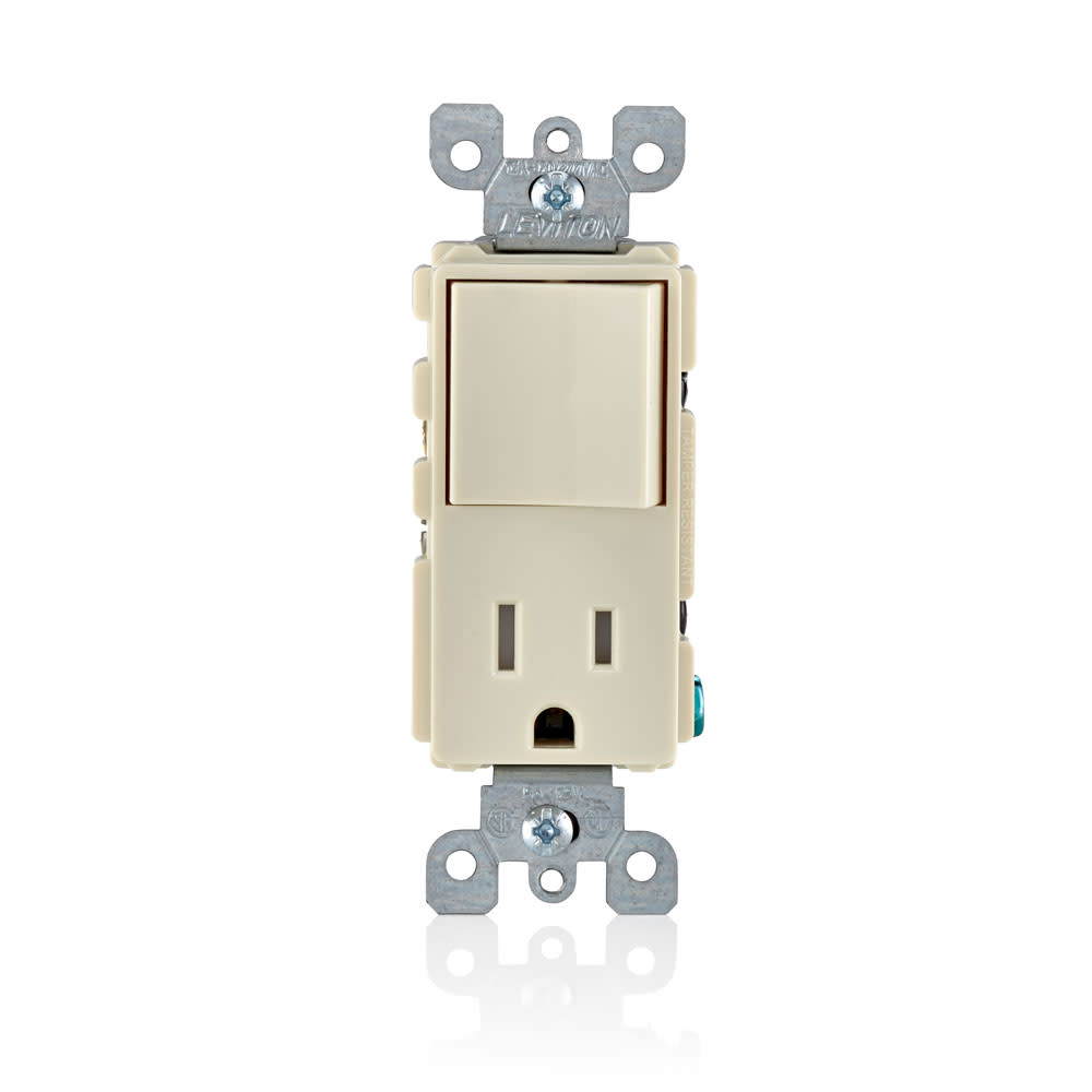 Leviton Decora Switch and Receptacle/Outlet 15A Light Almond Combination