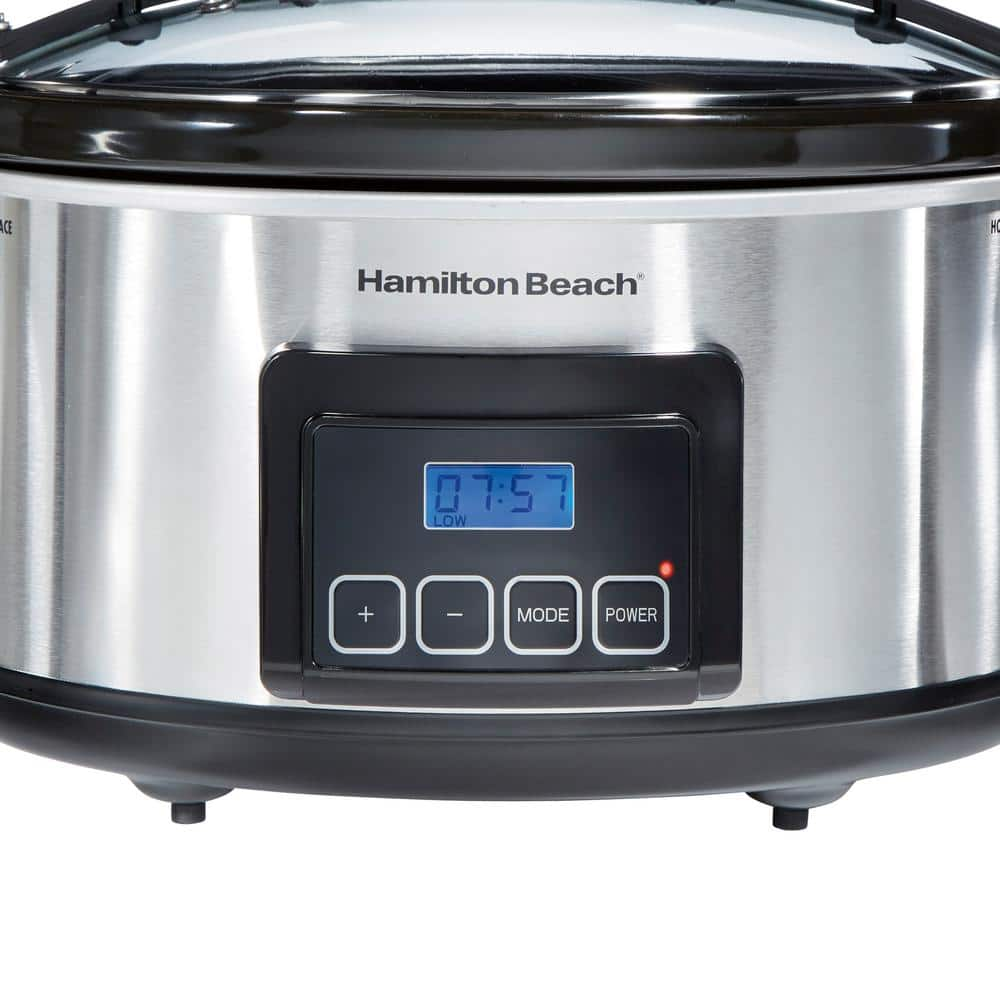 Hamilton Beach Stay or Go 6 Qt. Stainless Steel Slow Cooker with Built in Timer 33561