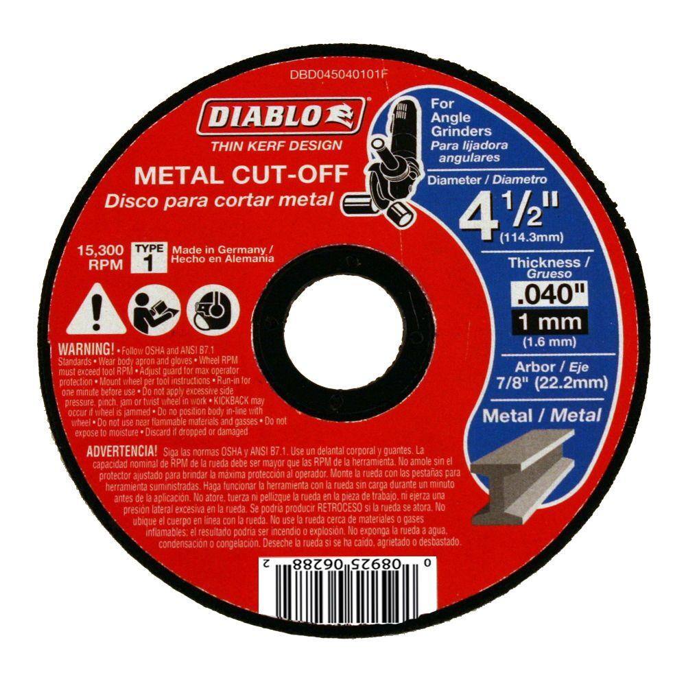 DIABLO 4-12 in. x 0.040 in. x 78 in. Thin Kerf Metal Cut-Off Disc DBD045040101F