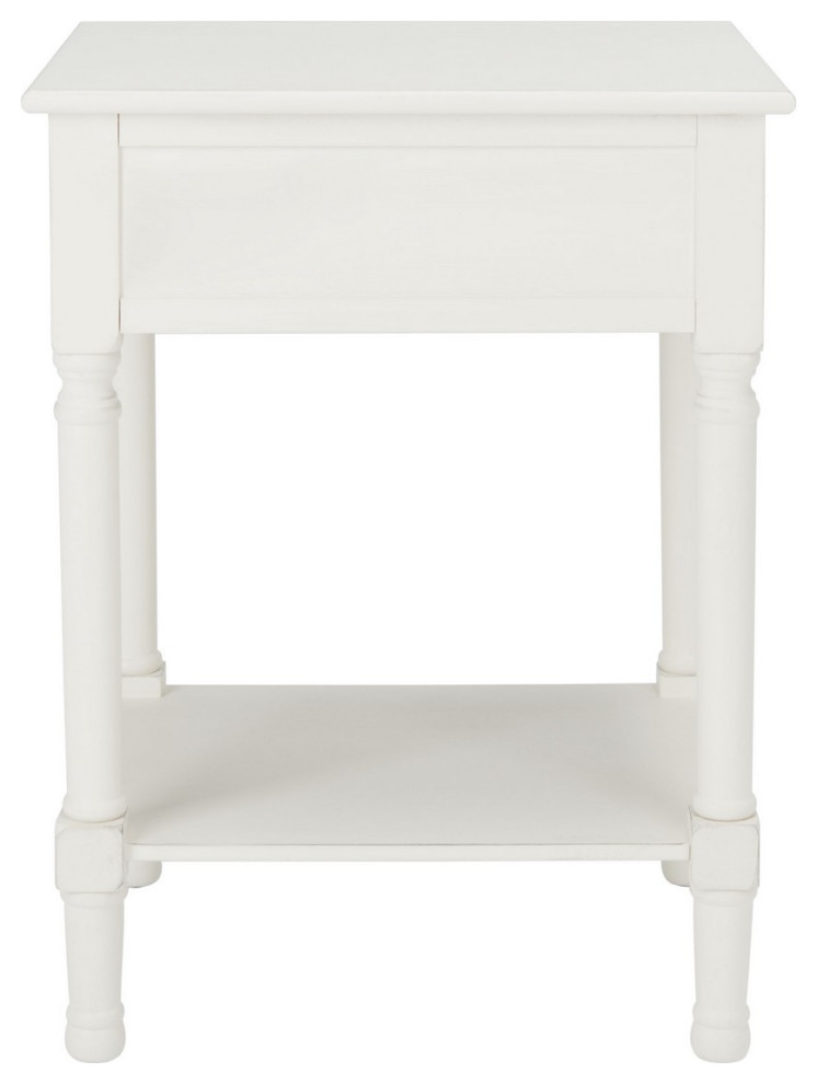 Dalton 1 Drawer Accent Table  Distressed White   Traditional   Side Tables And End Tables   by Rustic Home Furniture Deco  Houzz