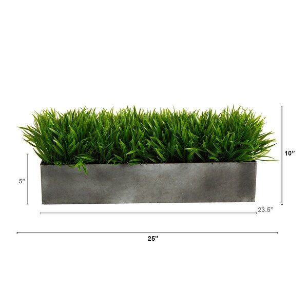 25 Wild Grass Artificial Plant in Metal Planter