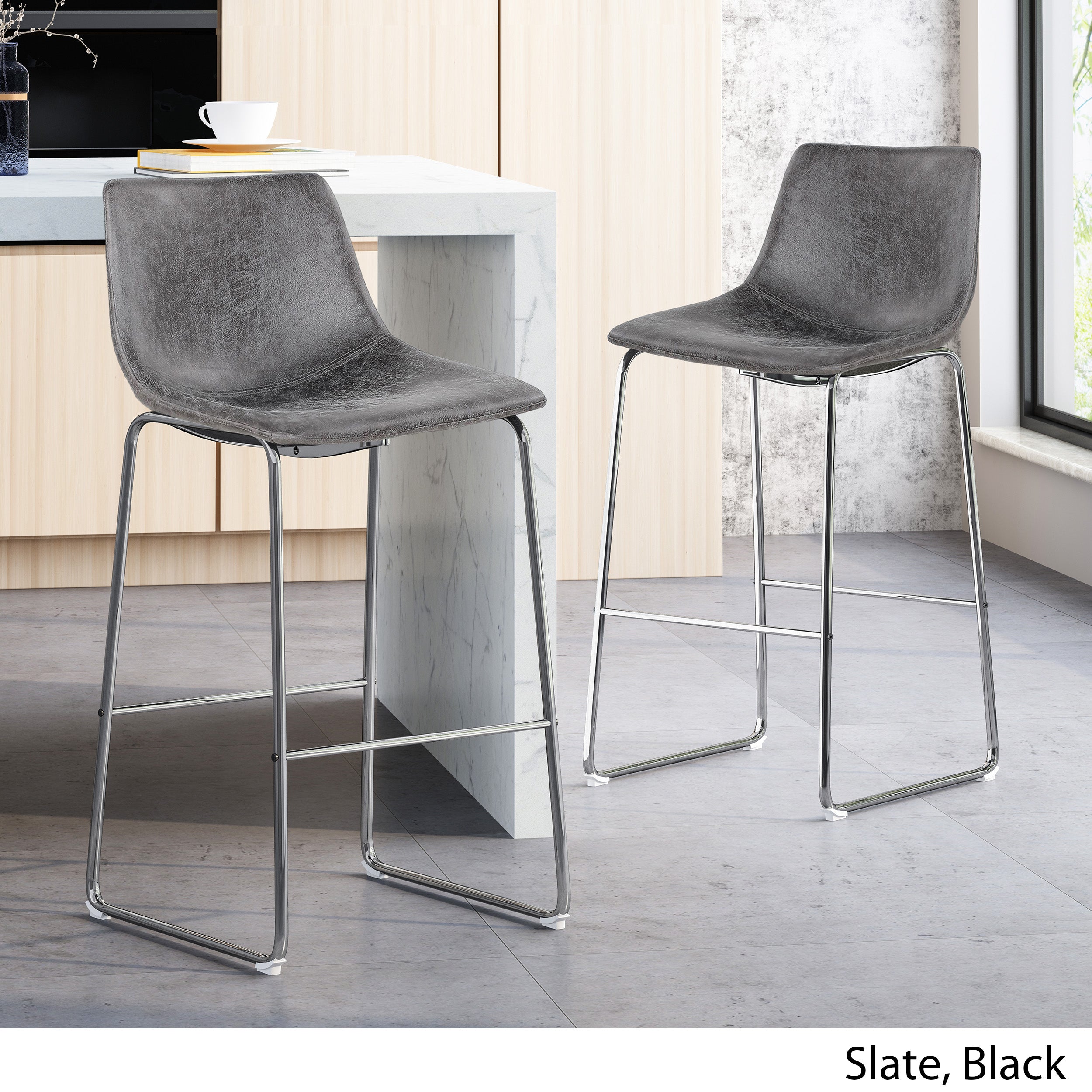 San Modern Microfiber Bar Stool