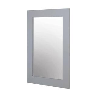 Home Decorators Collection 22 in. W x 30 in. H Framed Rectangular Bathroom Vanity Mirror in Pebble Grey 8106500240