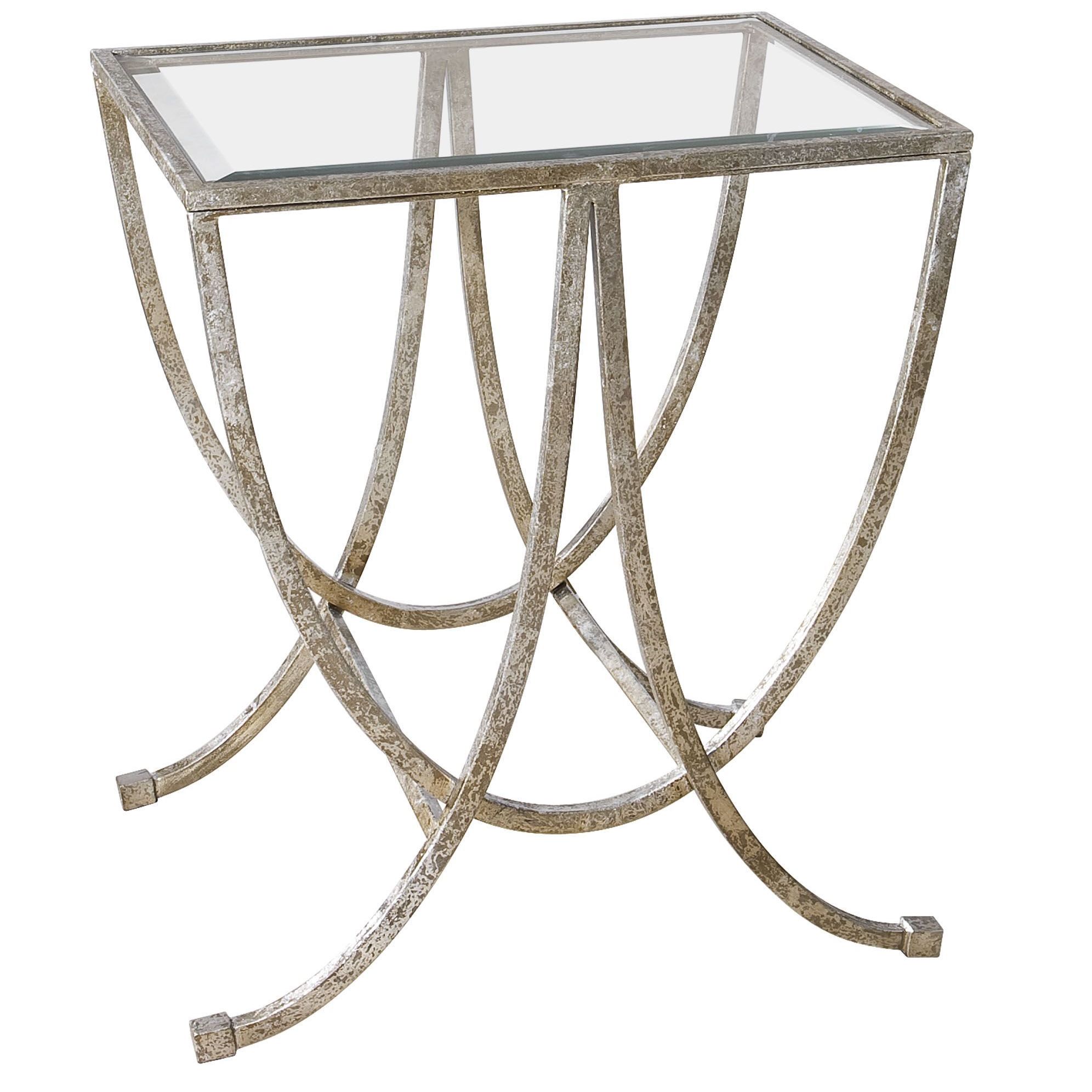 Marta Antiqued Silver Side Table