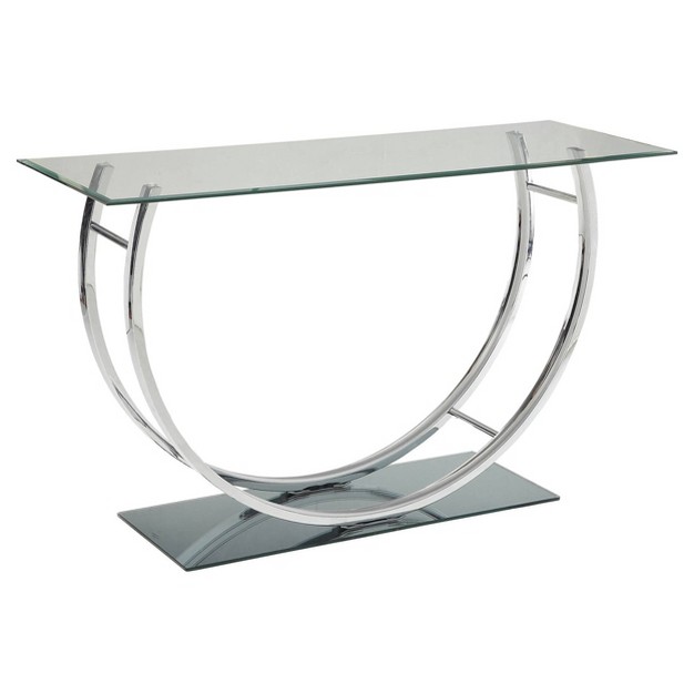 Danville Console Sofa Table With Glass Top Chrome Coaster