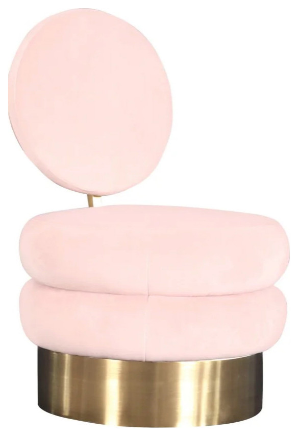 Travis Modern Pink Velvet  ampGold Accent Chair   Contemporary   Armchairs And Accent Chairs   by V.S.D Furniture  Houzz