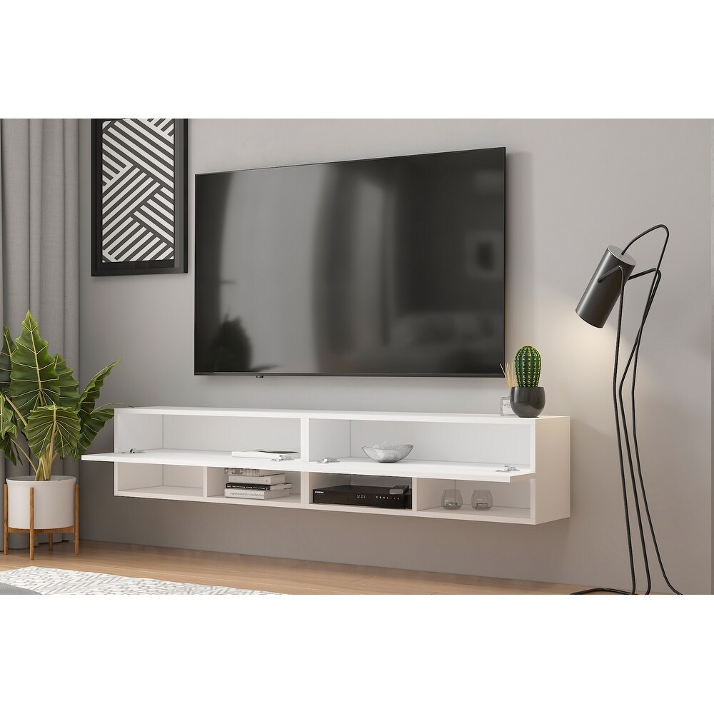 London Floating Tv Wall Mounted Media Router DVD Shelf  for One/PS4/Cable Box/DVD Players/Game Console 2 Of Set