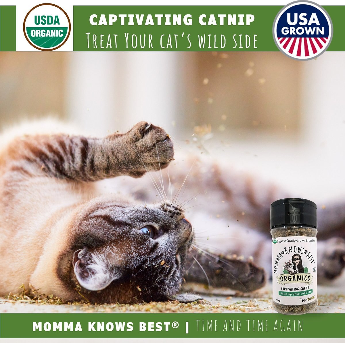 Momma Knows Best Organic Catnip， 10-g