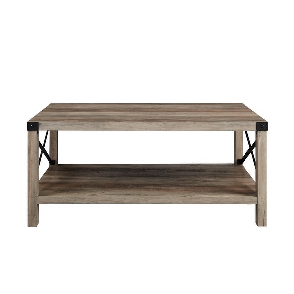 Middlebrook Kujawa Metal Coffee Table with X-shaped Metal Accents