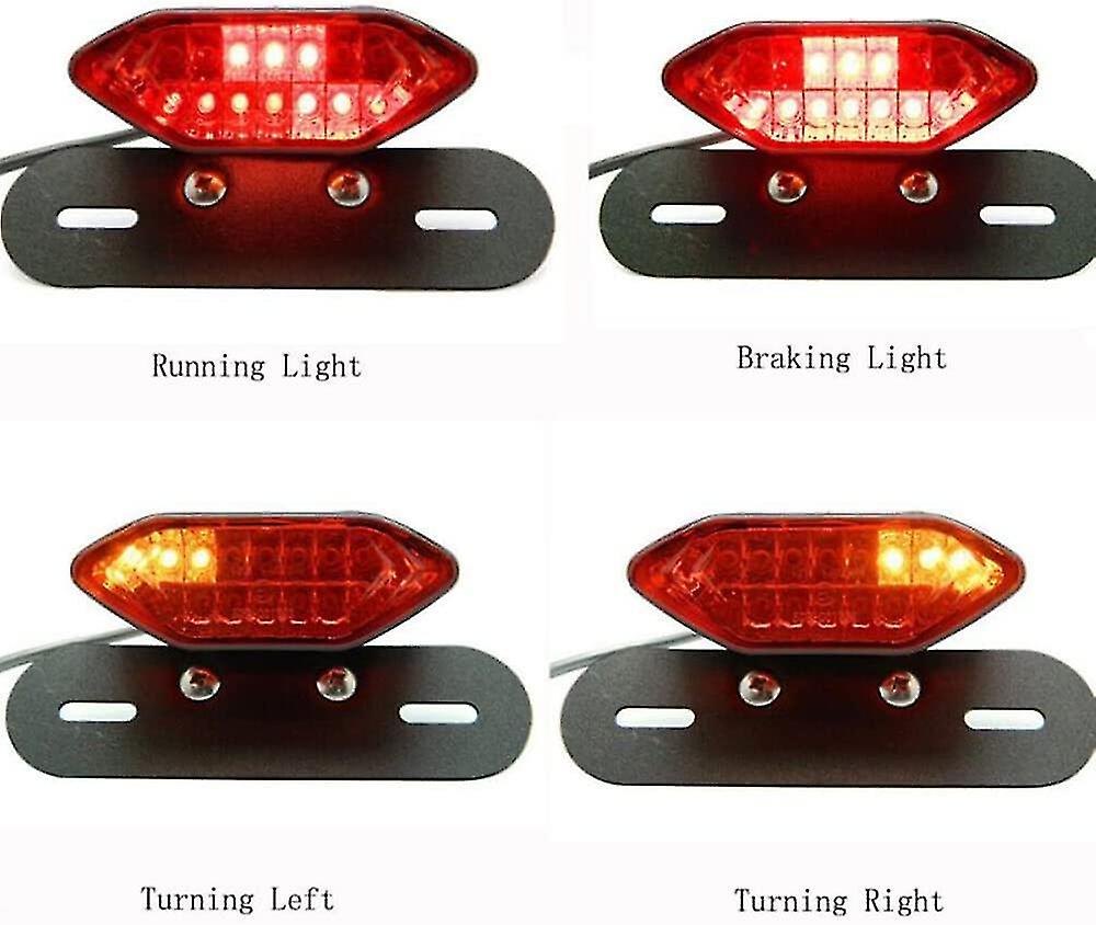 Rear Light Rear Trailer Light Universal Motorcycle Parking Brake Signal Light Indicator Waterproof (black Red) (1pcs)