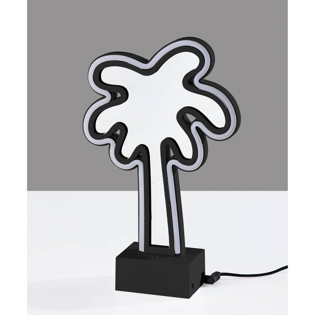 Infinity Neon Palm Tree Table wall Lamp Black Adesso