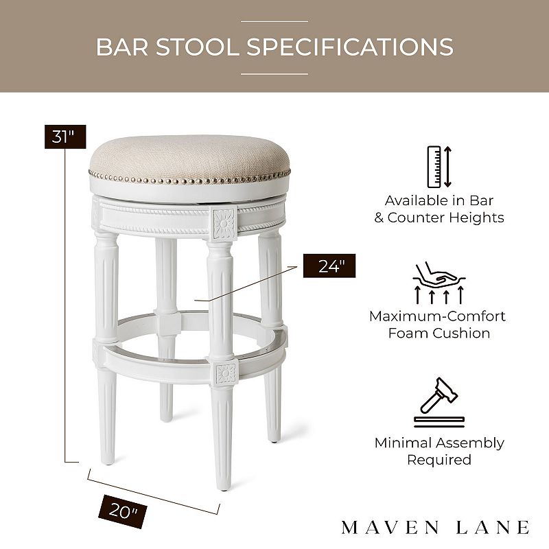 Maven Lane Pullman Backless Bar Stool In Reclaimed Oak Finish