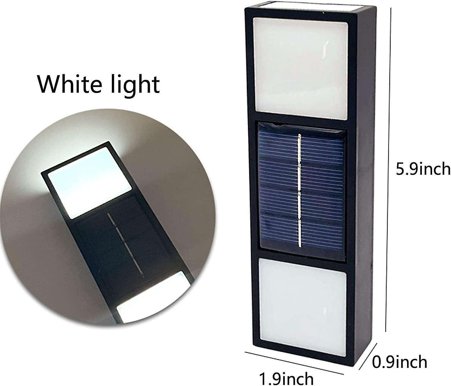 2 Pack (white Light) Solar Light， Solar Wall Light Up And Down Illuminate Outdoor Sunlight Lamp Ip65 Waterproof Modern Decor For Home， Garden， Porch，