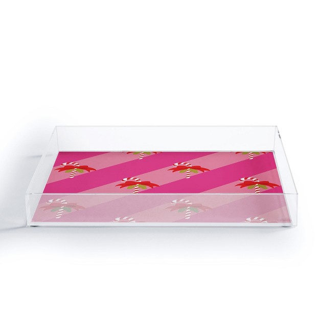 Camilla Foss Candy Cane Acrylic Tray deny Designs