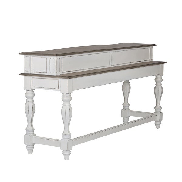 Magnolia Manor Antique White 4 Piece Console Set (1-Console 3-Stools)