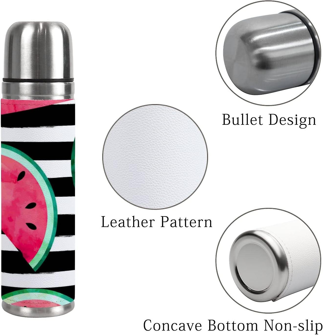 Insulated Mug Stainless Steel Water Bottle Watercolor Paint Watermelon Pieces Vacuum Cup Travel Mug For Office