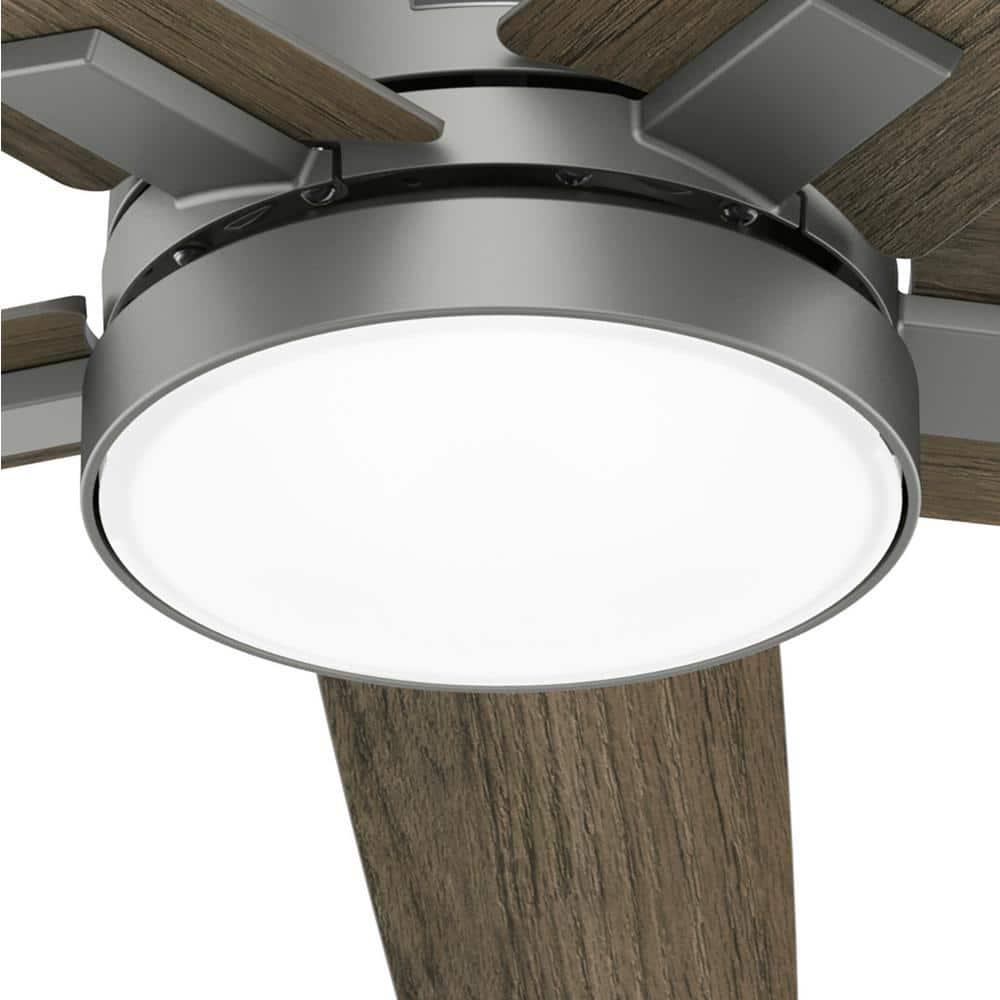 Hunter Acela 52 in Hunter Express Integrated LED Indoor Matte Silver Ceiling Fan with Remote and Light Kit Included