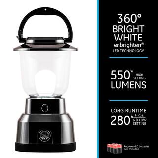 Enbrighten Battery Operated LED Nickel Plated Lantern 14210