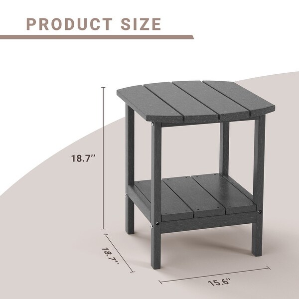 2Tier Adirondack Side Table，Outdoor End Tables HDPE AllWeather Resistant